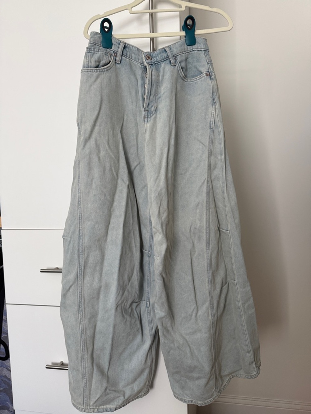 Free People Light Wash Wide Leg Jeans